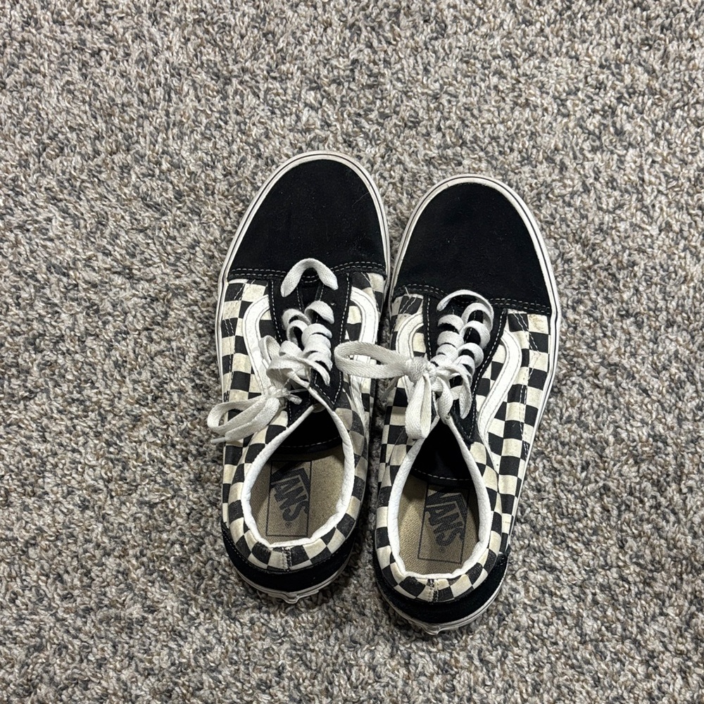 Vans Men’s Checkered Black and White Sneakers